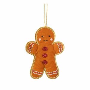 Textil kézzel készített karácsonyfadísz 10 cm Gingerbread – Sass & Belle kép