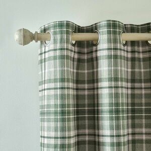 Zöld flanel termo függöny szett 2 db-os 117x137 cm Cullen Thermal Check – Catherine Lansfield kép
