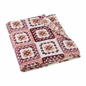 Rózsaszín mikroplüss takaró 130x170 cm Crochet Print – Catherine Lansfield kép