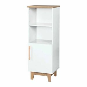 Fehér gyerek könyvespolc tölgyfa dekorral 45x128 cm Finn – Roba kép
