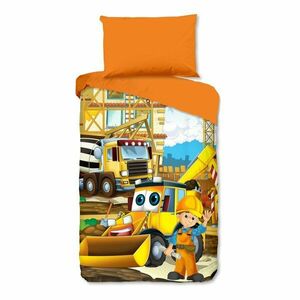 Narancssárga egyszemélyes pamut gyerek ágyneműhuzat 140x200 cm Building – Good Morning kép