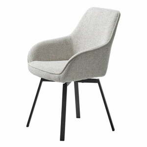 Világosszürke kárpitozott karfás étkezőfotel Alma – Unique Furniture kép