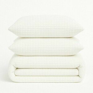 Fehér kétszemélyes-hosszabbított renforcé pamut ágyneműhuzat 240x220 cm Waffle Striped – Mila Home Luxury kép