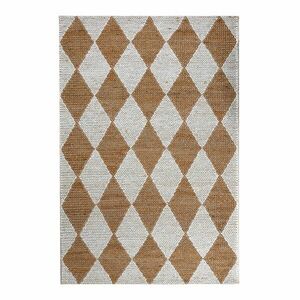 Fehér-natúr színű kézi szövésű jutakeverék szőnyeg 160x230 cm Effie Diamond – Flair Rugs kép