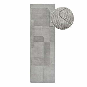 Szürke kézi szövésű gyapjú futószőnyeg 80x250 cm Charlotte – Villeroy&Boch kép