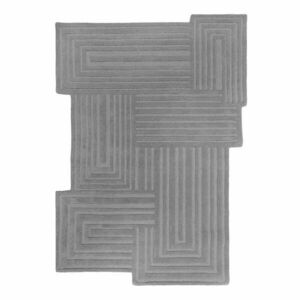 Szürke kézi szövésű gyapjú szőnyeg 120x170 cm Zen Rectangles – Flair Rugs kép