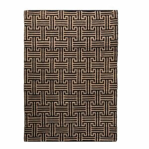 Fekete-natúr színű kézi szövésű jutakeverék szőnyeg 120x170 cm Meander Jute – Flair Rugs kép