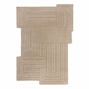 Bézs kézi szövésű gyapjú szőnyeg 200x290 cm Zen Rectangles – Flair Rugs kép