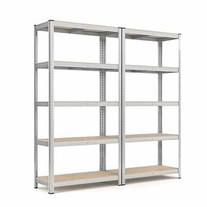 5-szintes acél polcrendszer, 2 db, ezüst kép