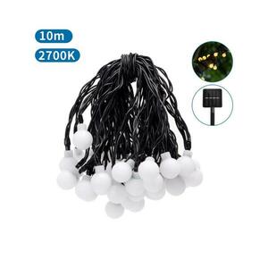 B.V. LED napelemes dekorációs lánc 50 LED, 8 funkció, 12m, IP65, meleg fehér kép
