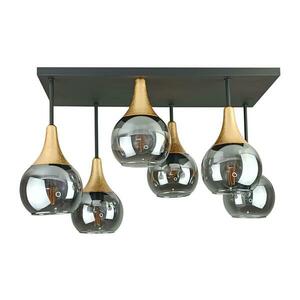 Keter Lighting Felületre szerelhető csillár SOMA 6xE27/60W/230V fekete/arany/füstös fekete kép