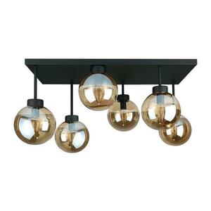 Keter Lighting Felületre szerelhető csillár DEA 6xE14/60W/230V fekete/füstös bézs kép