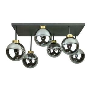 Keter Lighting Felületre szerelhető csillár DEA 6xE14/60W/230V fekete/arany/füstös fekete kép