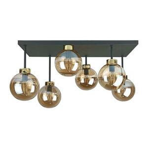 Keter Lighting Felületre szerelhető csillár DEA 6xE14/60W/230V fekete/arany/füstös bézs kép