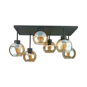 Keter Lighting Felületre szerelhető csillár NESSA 6xE27/60W/230V fekete/füstös bézs kép