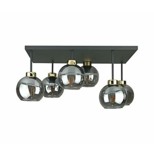Keter Lighting Felületre szerelhető csillár NESSA 6xE27/60W/230V fekete/arany/füstös fekete kép