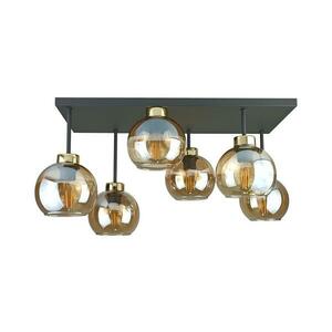 Keter Lighting Felületre szerelhető csillár NESSA 6xE27/60W/230V fekete/arany/füstös bézs kép