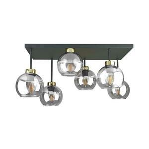 Keter Lighting Felületre szerelhető csillár NESSA 6xE27/60W/230V fekete/arany/átlátszó kép
