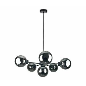 Keter Lighting Csillár zsinóron KALIOPE II 6xE14/50W/230V fekete/füstös fekete kép