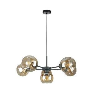 Keter Lighting Csillár zsinóron KALIOPE 6xE27/60W/230V fekete/füstös bézs kép