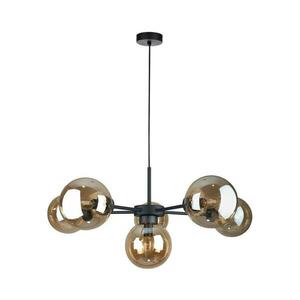 Keter Lighting Csillár zsinóron KALIOPE II 6xE14/50W/230V fekete/füstös bézs kép
