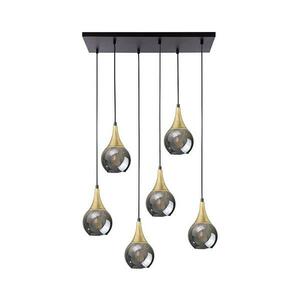 Keter Lighting Csillár zsinóron LACRIMA SMOKY 6xE27/60W/230V fekete/arany/füstös fekete kép