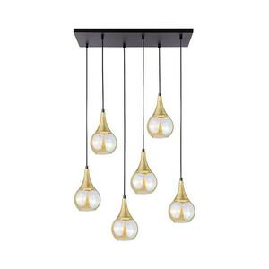 Keter Lighting Csillár zsinóron LACRIMA HONEY 6xE27/60W/230V fekete/arany/füstös bézs kép