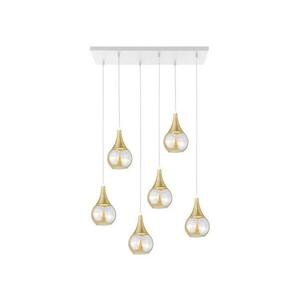 Keter Lighting Csillár zsinóron LACRIMA HONEY 6xE27/60W/230V fehér/arany/füstös bézs kép