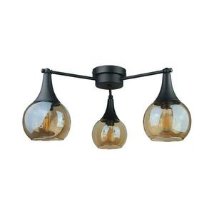 Keter Lighting Felületre szerelhető csillár STAR 3xE27/60W/230V fekete/füstös bézs kép