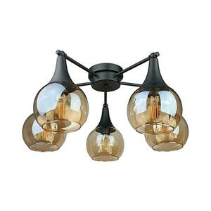 Keter Lighting Felületre szerelhető csillár STAR 5xE27/60W/230V fekete/füstös bézs kép