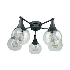 Keter Lighting Felületre szerelhető csillár STAR 5xE27/60W/230V fekete/átlátszó kép