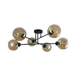 Keter Lighting Csillár rúdon VASCO 6xE27/60W/230V fekete/füstös bézs kép