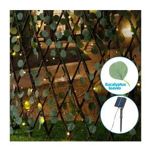 B.V. LED napelemes lánc 148 LED, 2x1, 2m, IP65, meleg fehér, eukaliptusz kép