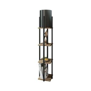 Állólámpa polcokkal NORA 1xE27/40W/230V fekete/barna kép