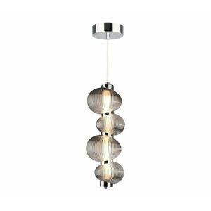 LED Csillár zsinóron BOLLA LED/17W/230V átm. 16 cm fényezett króm/füstös kép
