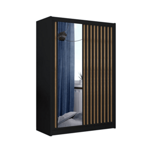 EMS Tükrös gardróbszekrény SANTINO 150x215 cm fekete/craft tölgy kép