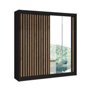 EMS Tükrös gardróbszekrény SANTINO 203x215 cm fekete/craft tölgy kép