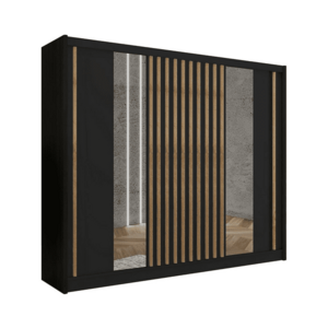 EMS Tükrös gardróbszekrény SANTINO 250x215 cm fekete/craft tölgy kép