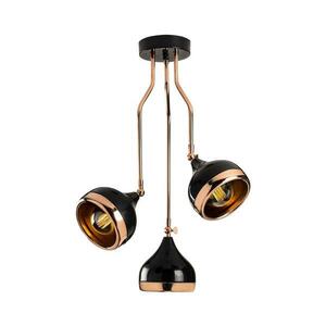 Rudas csillár YILDO 3xE27/40W/230V fekete/rézszínű kép