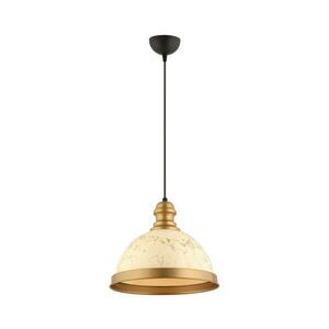 Zsinóros függeszték MONZA 1xE27/40W/230V, átm. 29 cm, krémszínű/bronzszínű kép