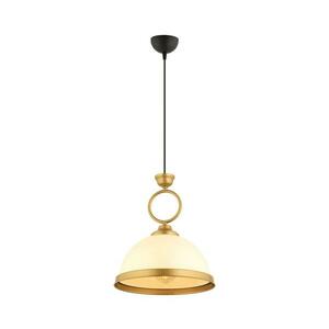 Zsinóros csillár MONZA 1xE27/40W/230V, átmérő 26 cm, krémszínű/bronzos kép