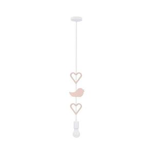 Gyerek függeszték zsinóron HEART 1xE27/20W/230V rózsaszín/fehér kép