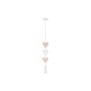 Gyerekcsillár zsinóron HEART 1xE27/20W/230V rózsaszín/fehér kép