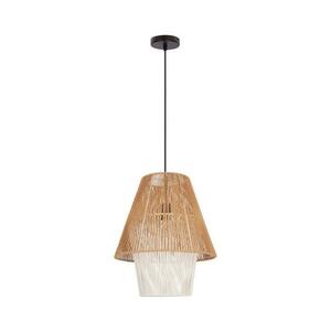 Kábeles függőlámpa AFRICA 1xE27/40W/230V átm. 40 cm barna/krémszínű kép