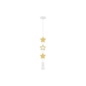Gyermekcsillár zsinórral STARS 1xE27/20W/230V sárga/fehér kép