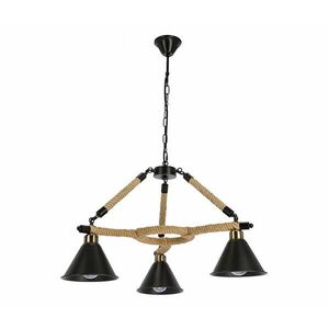 Láncos csillár NEGRU 3xE27/40W/230V fekete/barna kép