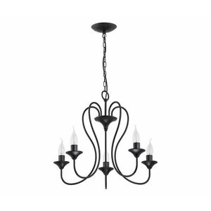 Láncos csillár UNITY 5xE14/10W/230V fekete kép