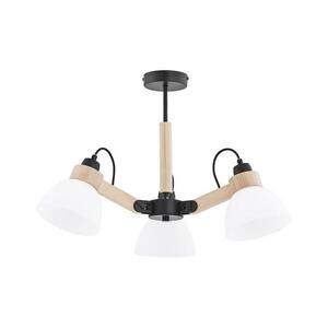 Felületre szerelt csillár DANTONA 3xE27/15W/230V fekete/bézs kép