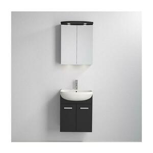 BATH DELUXE Fürdőszobai szekrény mosdóval ASTRID + LED tükörszekrény 230V IP44 fekete kép