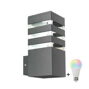 LED RGBW fényerőszabályozható kültéri fali lámpatest TEKSAS 1xE27/12W/230V IP44 antracit kép
